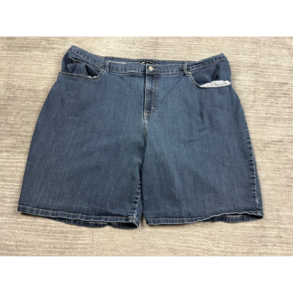 Lee Denim Shorts Womens 24W Blue Relaxed Fit Mid Rise Stretch Casual 5-Pocket